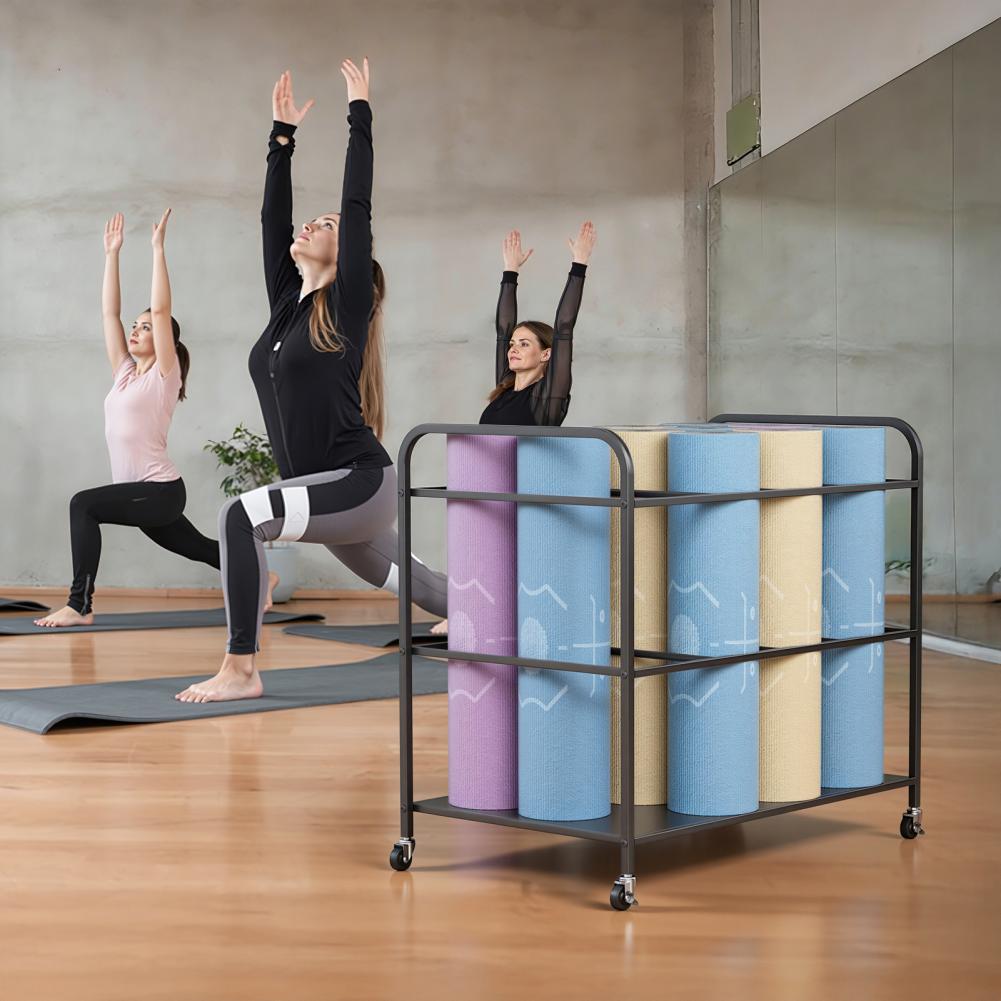 Home Gym Folding Rack - Carrello porta tappetini yoga con ruote,