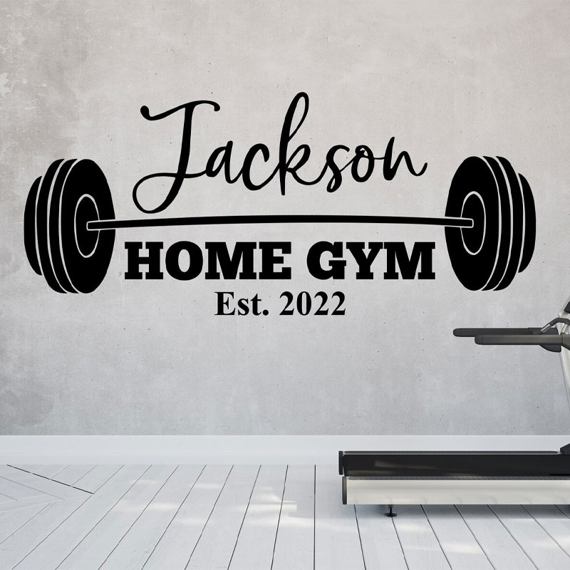 Home Gym Names - Adesivo Murale Personalizzato con Nome di